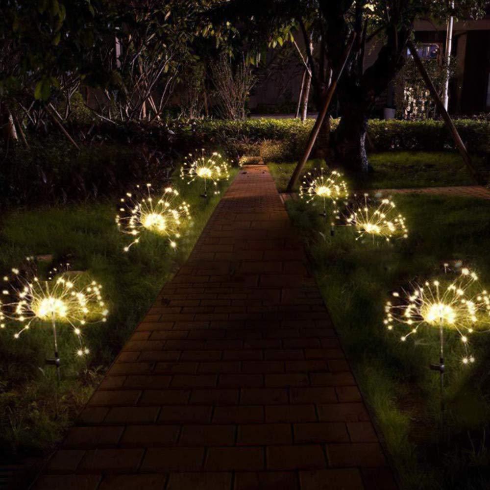 Luces decorativas solares LED para jardín, fuegos artificiales