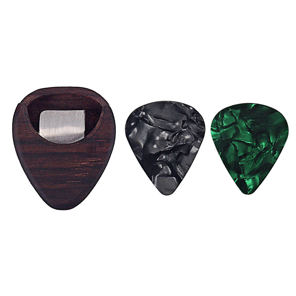 Description Picture 3 of itemRose Wood Guitar Pick Plectrum Box Holder For String Instrument Dark Brown