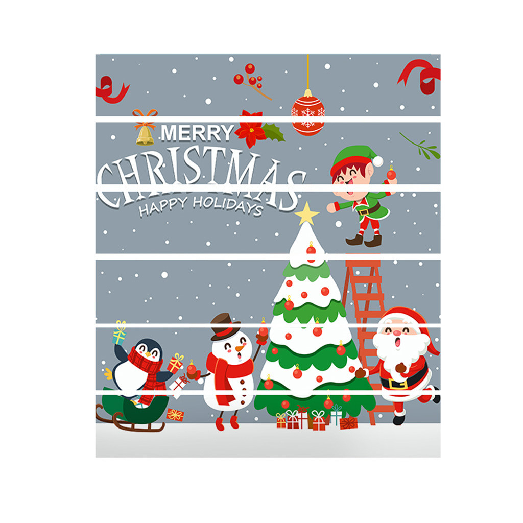 creative stairs stickers merry christmas snowman