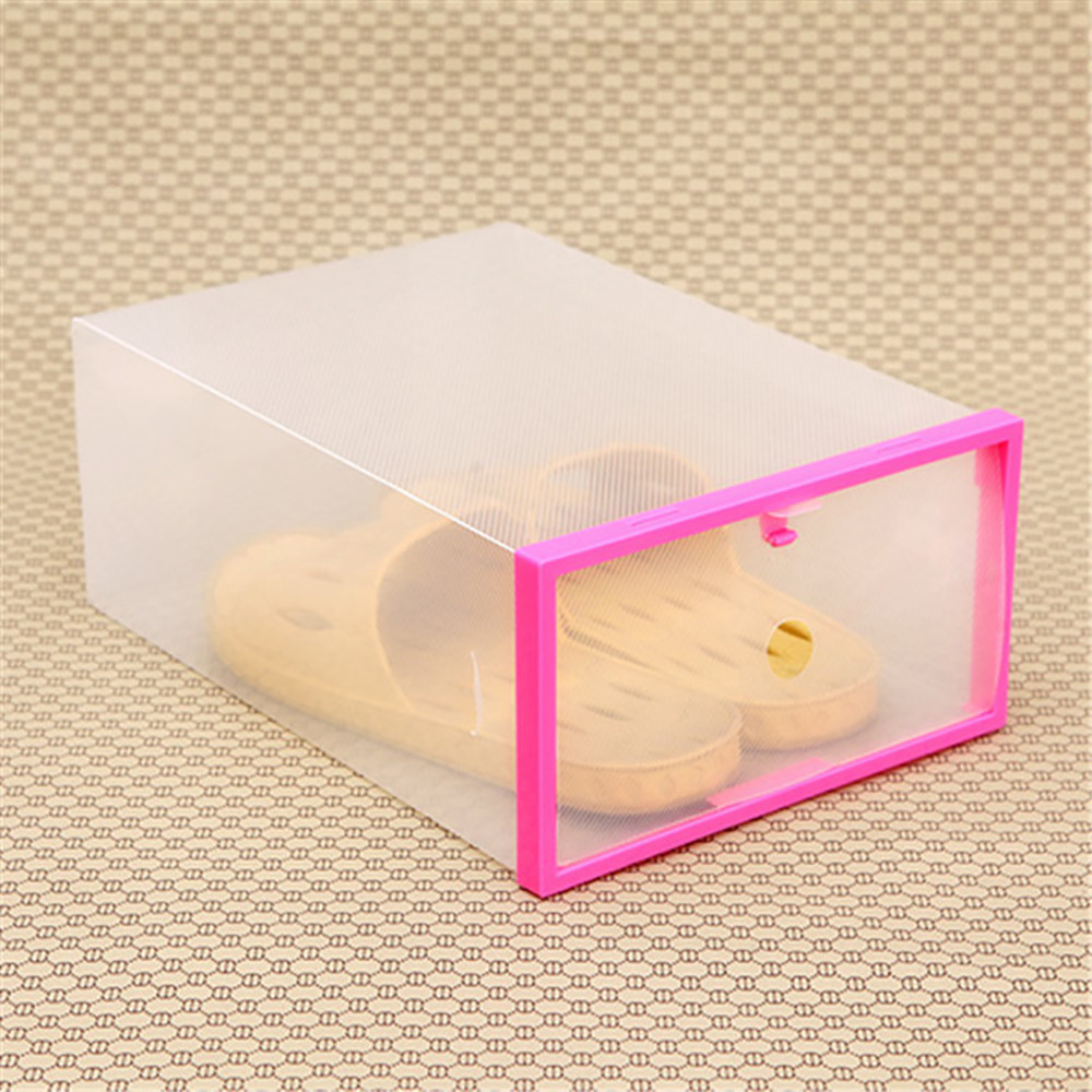 Transparente plegable caja de plastico para zapatos apilable plegable