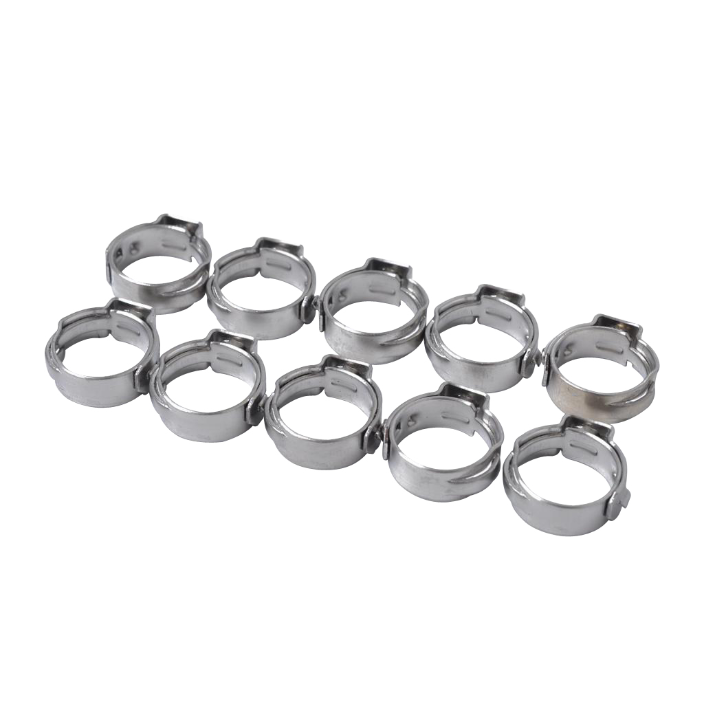 10 Pieces Car Stainless Steel Single Ear Hose Clamps 5.8mm-7mm