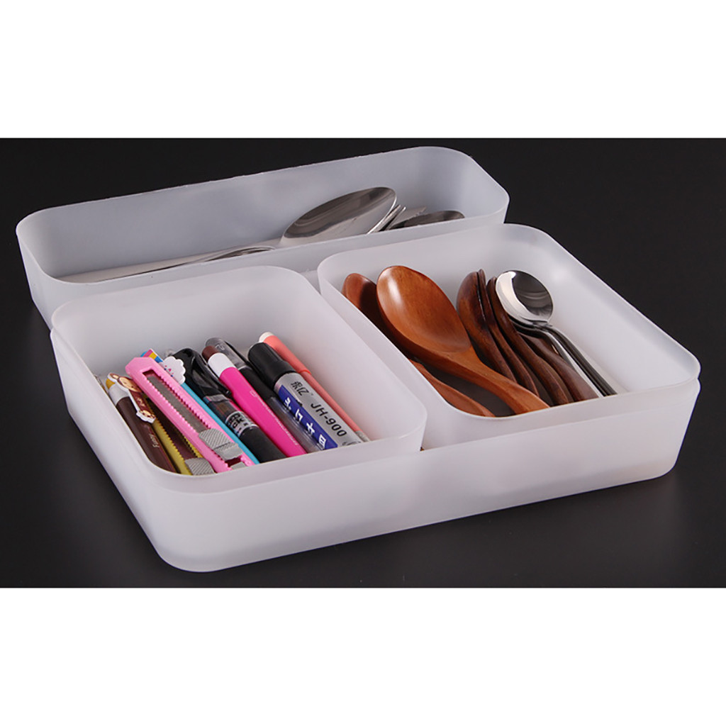 Cajón ajustable para la cocina, cubertería, Caja de almacenaje para