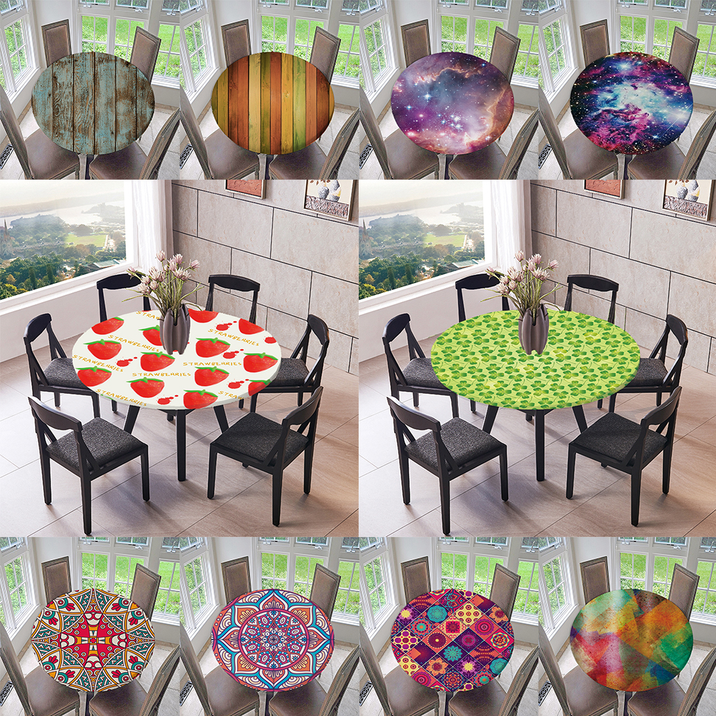 47" Waterproof Anti-slip Round Table Cover Cloth Wedding In/Outdoor 1.2m 02