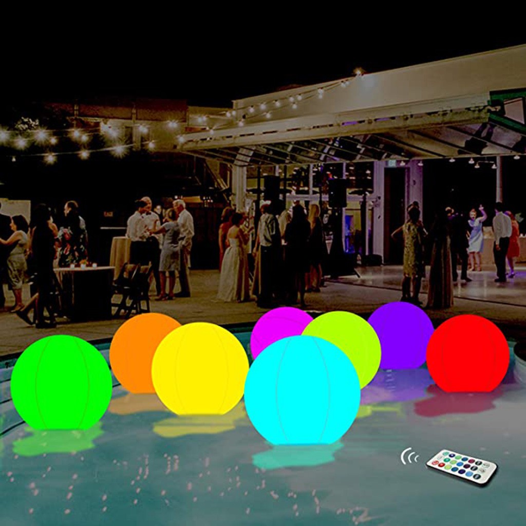 para la playa juegos de fiesta de piscina freneci Juguetes de piscina 16 colores Bola brillante 16 luz LED inflable pelota de playa con control remoto