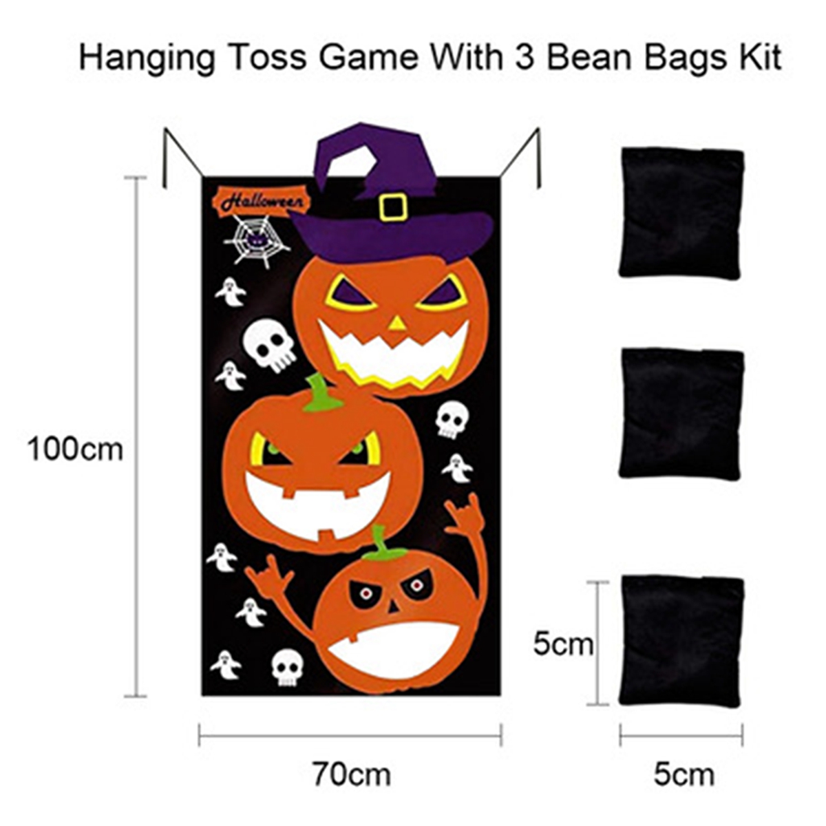 Halloween Toss Games Bright Pumpkin Ghost Bat Print Toss Game Banner With 3 Bean Bags For Kids Window Screens Aliexpress