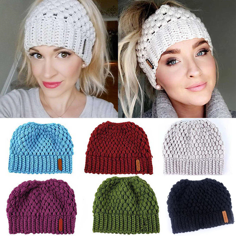 ponytail knit hat