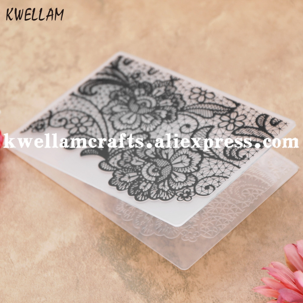 KWELLAM Flowers Lace Plastic Embossing Folders for Card Making Scrapbooking and Other Paper Crafts