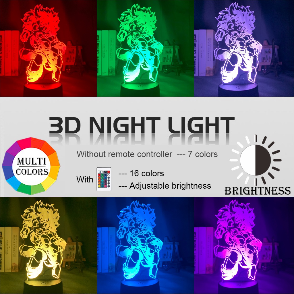 My Hero Academia Led Night Light Lamp Midoriya Izuku Figure Nightlight For Kids 