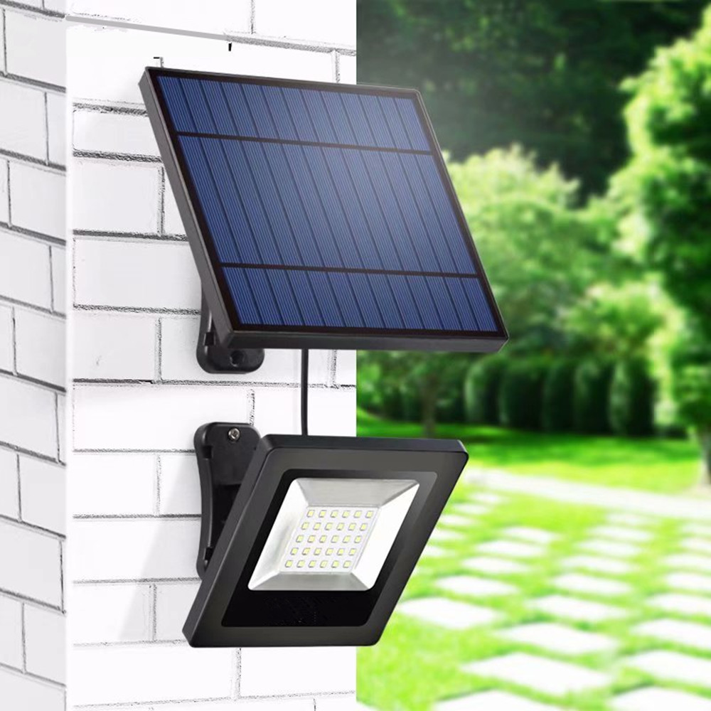 Luz Solar LED con Panel Solar Separable, reflector de cable de 16 pies