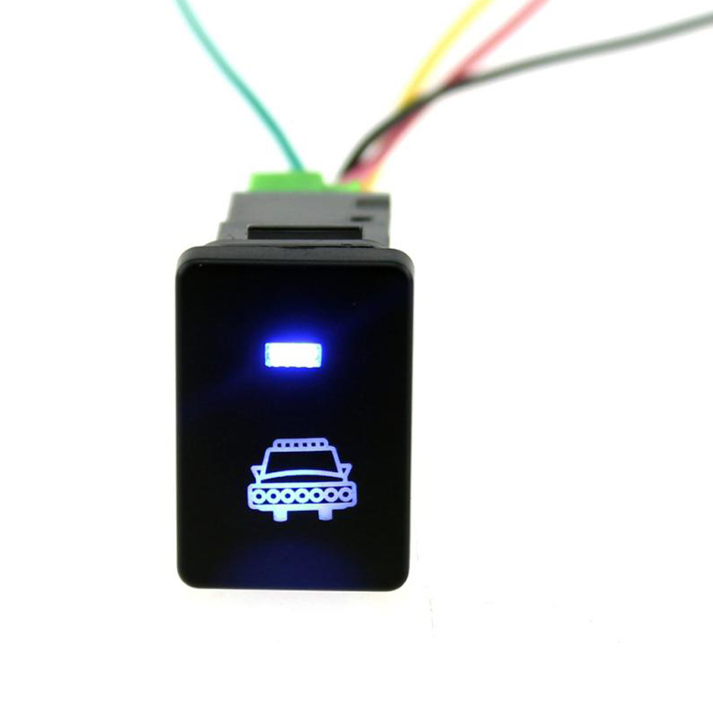 Carchet Empuje el Interruptor Techo Luces Azul Luz Led On-Off 3A 12V para Toyota