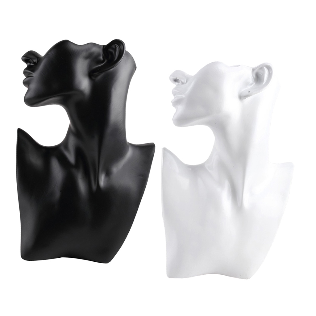 Details about   Female Pendant Show Jewelry Head Mannequin Bust Display Black Resin Material 