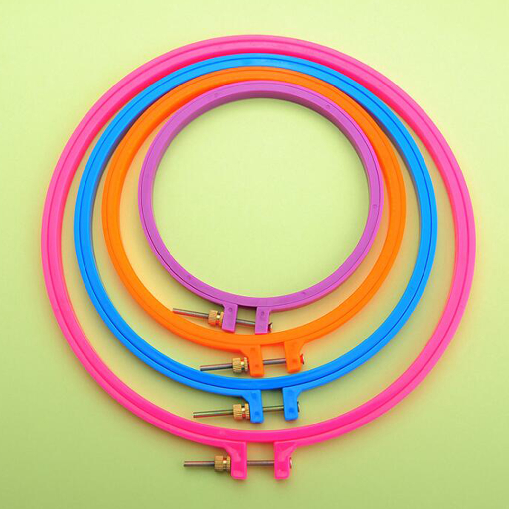 Aros de plástico para bordado, 14,5 cm, 17,7 cm, 21,5 cm,26cm, punto de