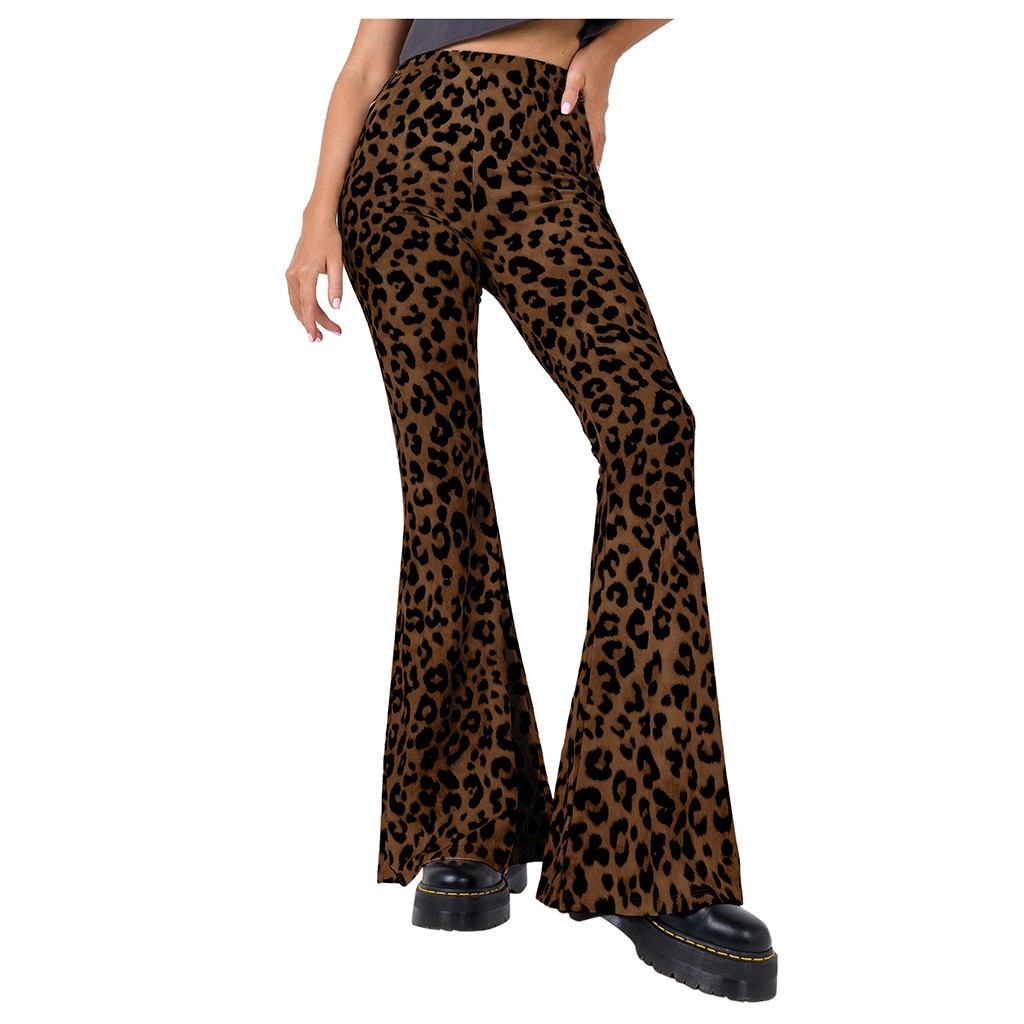 leopard flared pants