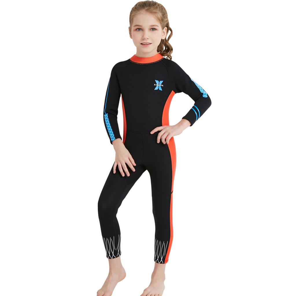 Atmungsaktiver Mädchen Neoprenanzug Kind 2,5mm Kinder Jumpsuit Schnorcheln 