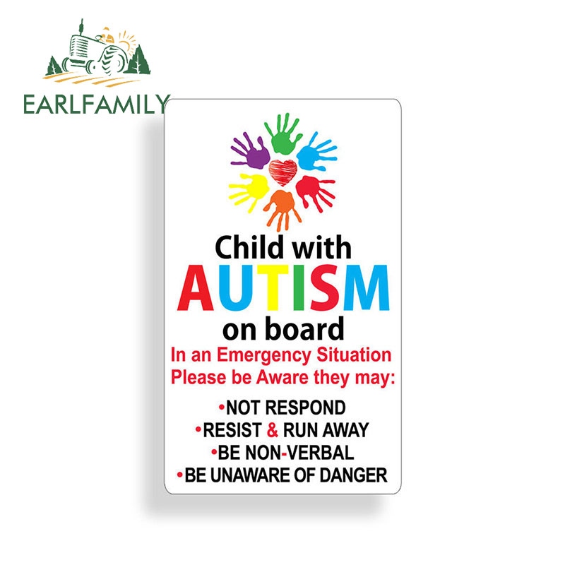 Autistic Child Warning Vinyl Decal May Not Respond Car window autism awareness