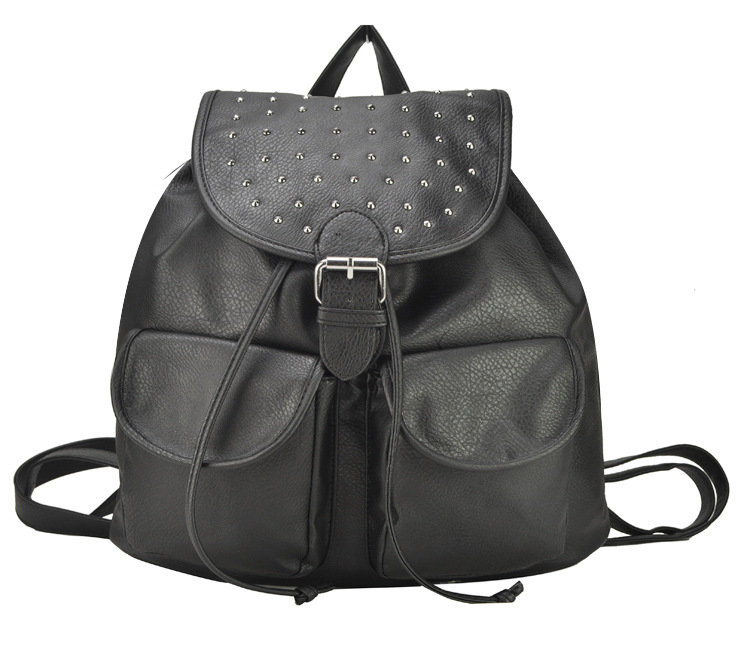 2014 new women backpack fashion Rivet punk travel ...