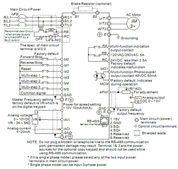 VFD055M43A Wiring
