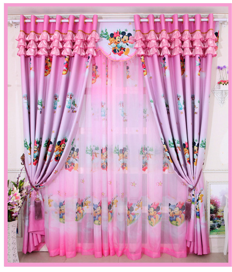 Wholesale Home Window Decoration Cartoon Children S Curtains Pink Mickey Blackout Curtain Girls Bedroom Curtains For Window