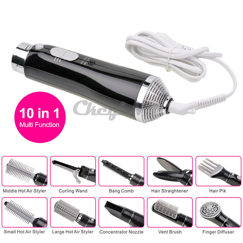 10-In-1 Professional Styling Tools Hair Dryer Hair Blower Hairdryer with Combs Brushes Salon Equipment 110V-220V HS14-P4042