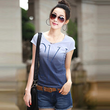 New 2015 Women Fashion Short Sleeve Letter Print Cotton T Shirt Women s Slim Body Loose