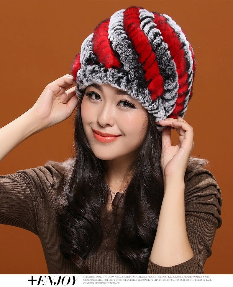 Low Low Low !!! Hot Sales Cheap Real Rex Rabbit Fur Hats High Quality Knitted Rex Rabbit Fur Beanies Women Skullies DL6182 (57)