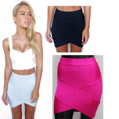 Bandage Rayon Good Elastic Women Skirts Mini Sexy Slim Pencil Clubwear Suitable Casual Formal Candy Multi