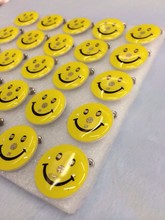 Smiley led light badge small toys glow night flashing toys 100pcs/lot