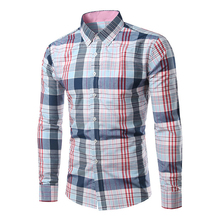 Top Quality Brand Clothing Male Mens Casual Fashion Slim Turn-down Collar Scotland Plaid Tartan Fashion Big Size Shirt Y1822