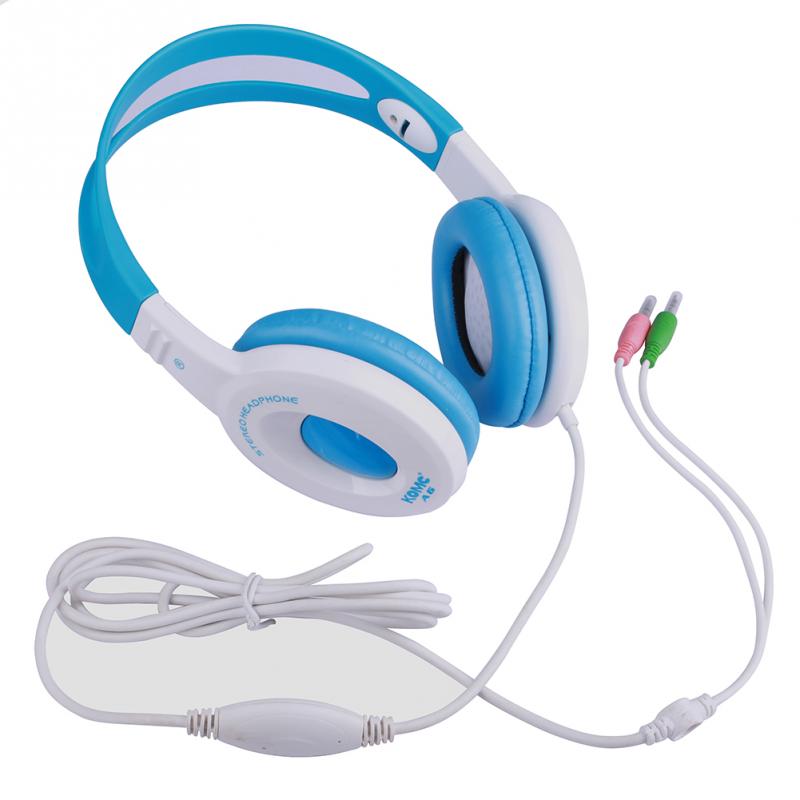 1pc Headphone Dual Plug Headwear Style Headphone Blue White ABS