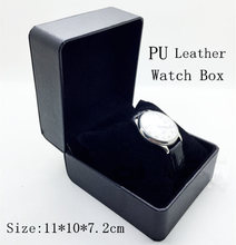 Filete puro cuero negro reloj venta al por mayor caja de alto grado de la PU cajas de reloj caja de accesorios caja de regalo mira 17 puede personalizar LOGO
