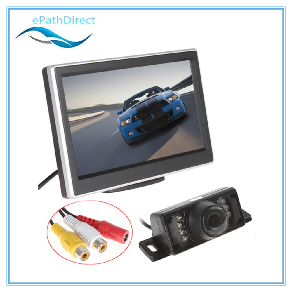 5 Inch LCD Screen Car Rear View Camera With Monitor + 7 IR Lights Night Vision Reversing Backup Car Camera