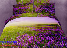Beautiful comforters sets bedding comforter set queen size purple print 3D duvet quilt cover bed 100% cotton 4pcs scenery