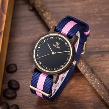 Hot Selling Women`s Wooden Wristwatch Womens New Fashion Nylon Strap Bamboo wood Watches diamond For Women bracelet Unique gifts