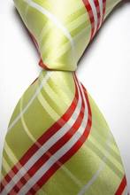 NT0419 Curry Red Stripe Man s Luxury Silk Polyester Tie Jacquard Woven Classic Business Party Wedding