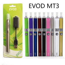 Highest Quality MT3 EVOD Electronic Cigarette Atomizer Vaporizer Rechargeable Battery Metal Case E Cigarette Blister Pack Kits