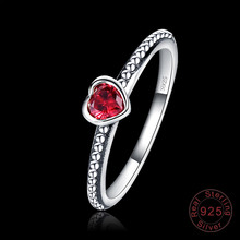 2016 New Arrival 100% 925 Sterling Silver Rings Love Coronary heart Romantic Finger Ring For Ladies Wedding ceremony Jewellery Pink Pink White SRI0024