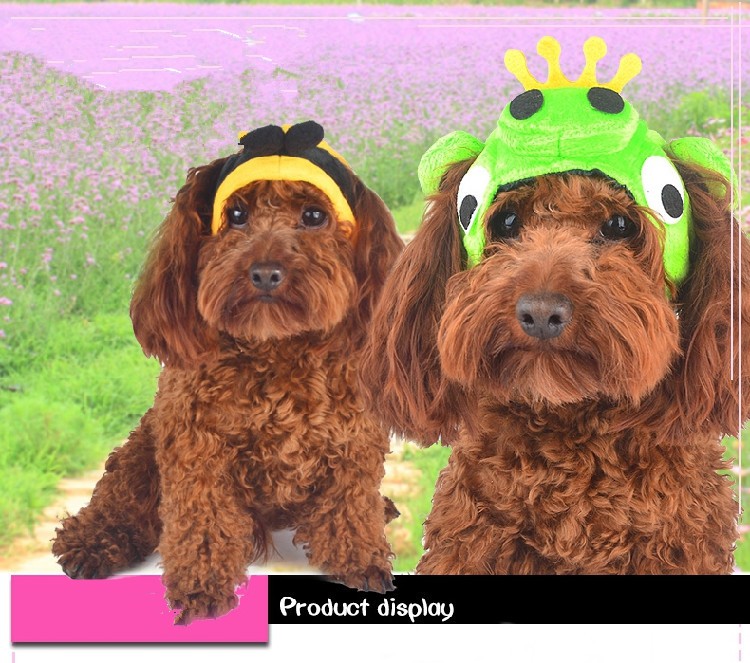 Pet Dog Costume Cap Lovely Hat for Puppy Teddy Cartoon Frog tiger Animal Shape shift Dog Cat Grooming Accessories Apparels PJ08 (2)
