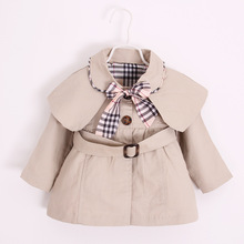 spring&autum new infant clothes baby girls overcoat plaid kids jacekt england style outfits for children casaco infantil menina