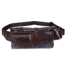 Genuine Leather Waist Bags Men Top Grade Cowhide Retro Leisure Sport Running Crossbody Bag High Quality Brand Male Bolsas 071