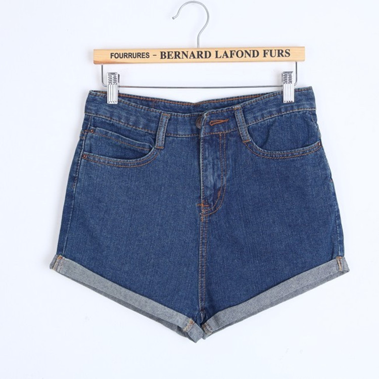 Women s casual fashion jeans shorts high waist cotton denim shorts for woman crimping thin short