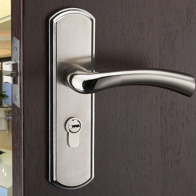 Simple 304 bedroom interior room door handle stainless steel mute lock
