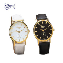 Rosonse 2015 Hot Sale Unisex Leather Band Analog Quartz Vogue Wrist Watch Watches