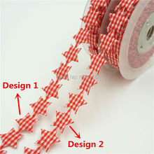 Free shipping 3/4”(18mm) scotish satr satin ribbons packing 10m/roll wholesale gift wedding Christmas decoration