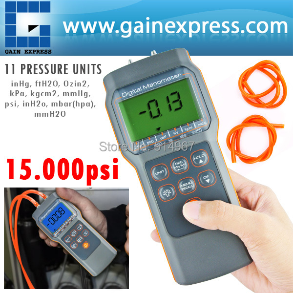 Professional Digital Economic Manometer 15.000psi Gauge &Differential