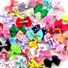 10Pcs/lot New 2.5″Ribbon Bow clip Girl little hair top clip Dot/Printed/Solid Bow Hairpin for Baby Children accessories for hair