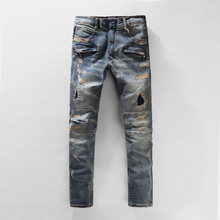 NWT BP Men’s Fashion Runway Distroyed Distressed Slim Stretch Biker Washed Jeans Ripped Jeans Homme Hole Pants Size 28-38 (#905)