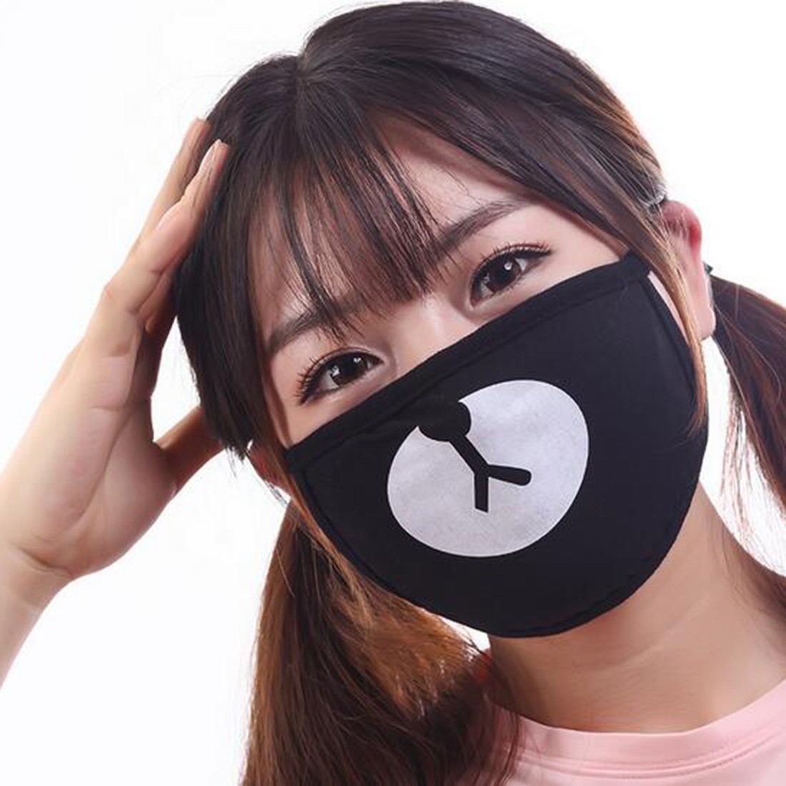 1pc Unisex Dustproof Cotton Mouth Mask Korean Kpop Style Black