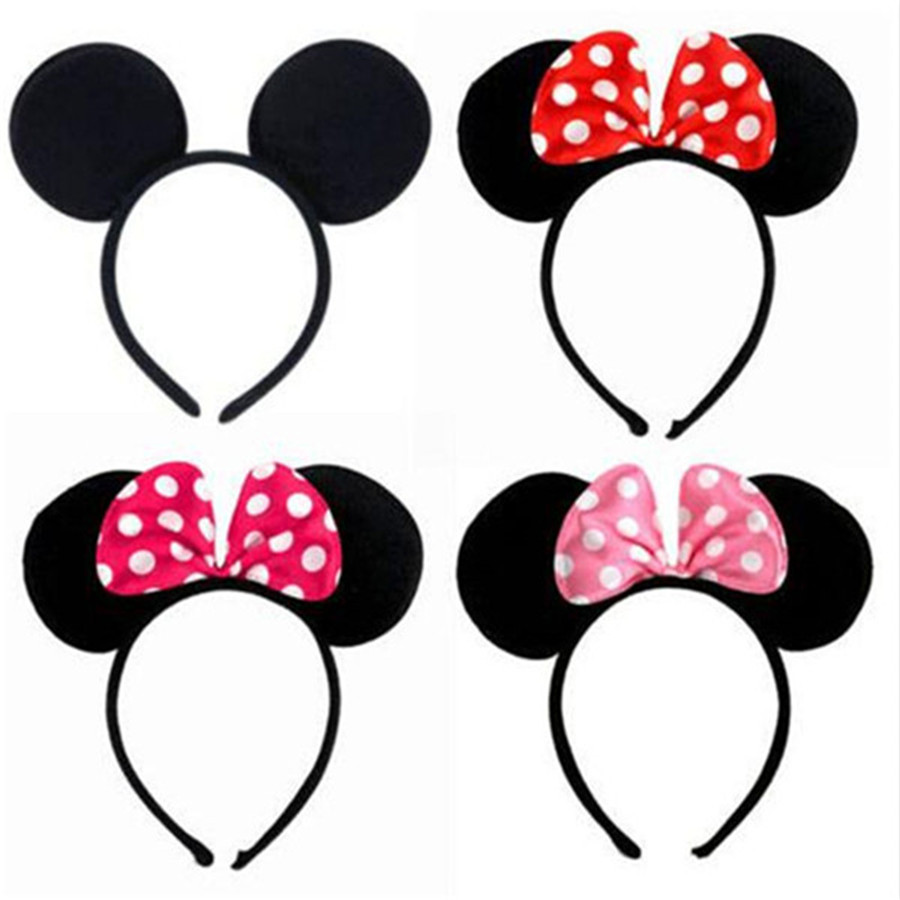 Minnie Mouse Ears Bow Headband Hen Nights Womens Girls Mickey Party Fancy Dress 