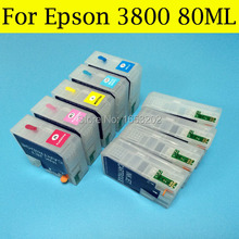 High quality ink cartridge(80ML) for epson 3800 3850 cartridge T5801-T5809 T5802 for Epson printer 3800
