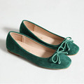 2017 Spring new ballet flat shoes green Navy blue Matte leather large size Women shoes soft